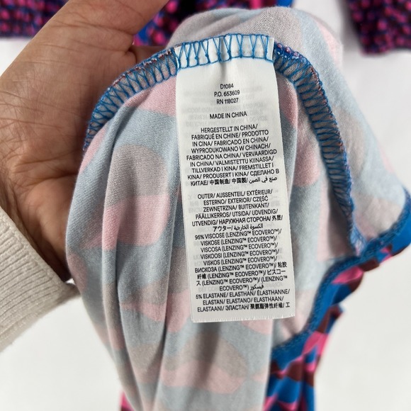 Boden Ophelia Wrap Midi Dress Womens 6 Multicolor Jersey Raindrop Geo Tie Waist - Picture 8 of 16